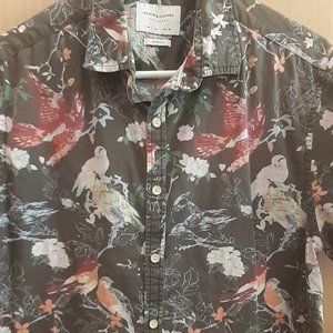 Large Denim & Flower button down